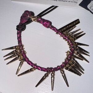Rebecca Minkoff Gold and Purple Spike Bracelet